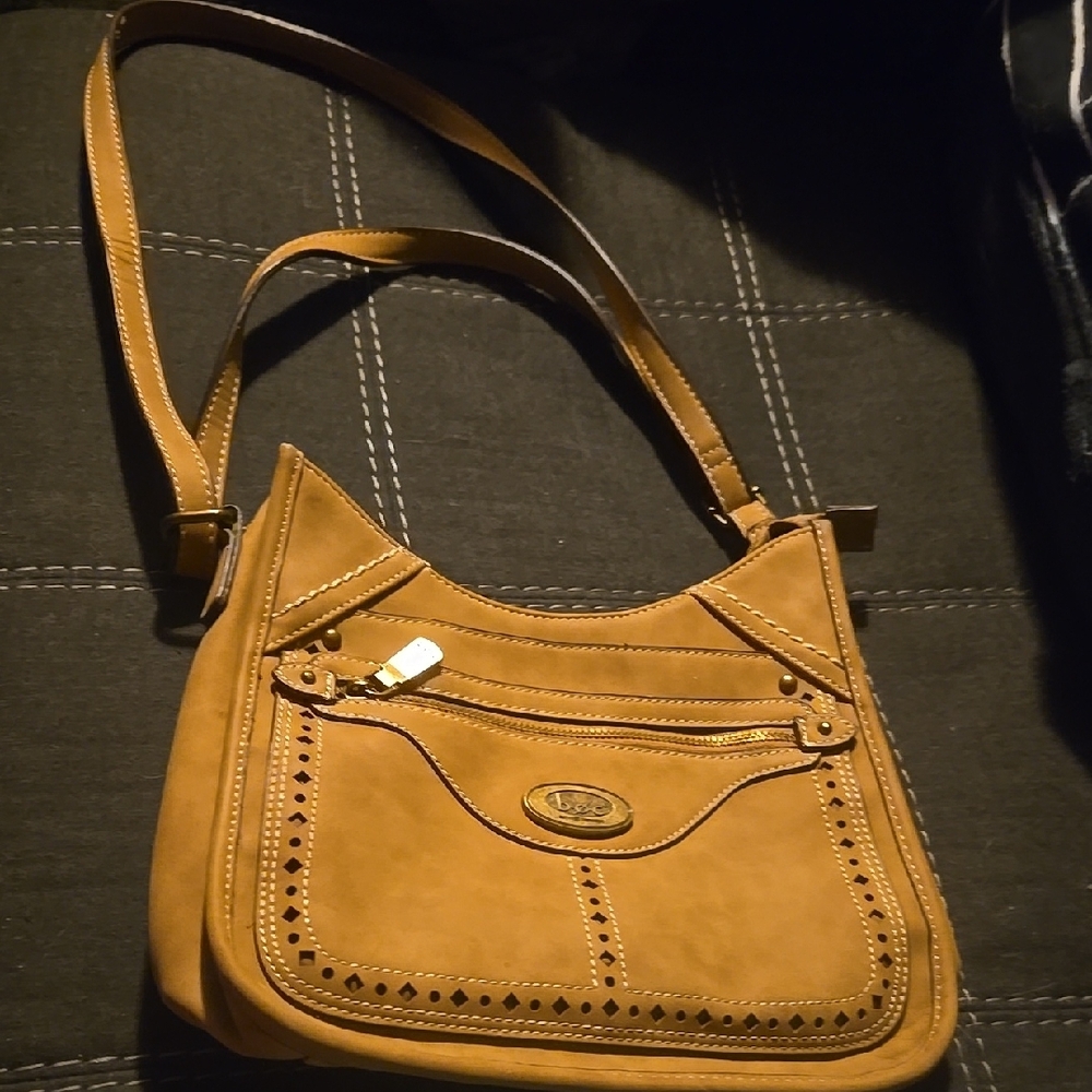 Barn Concept Tan Leather Crescent Shoulder Bag